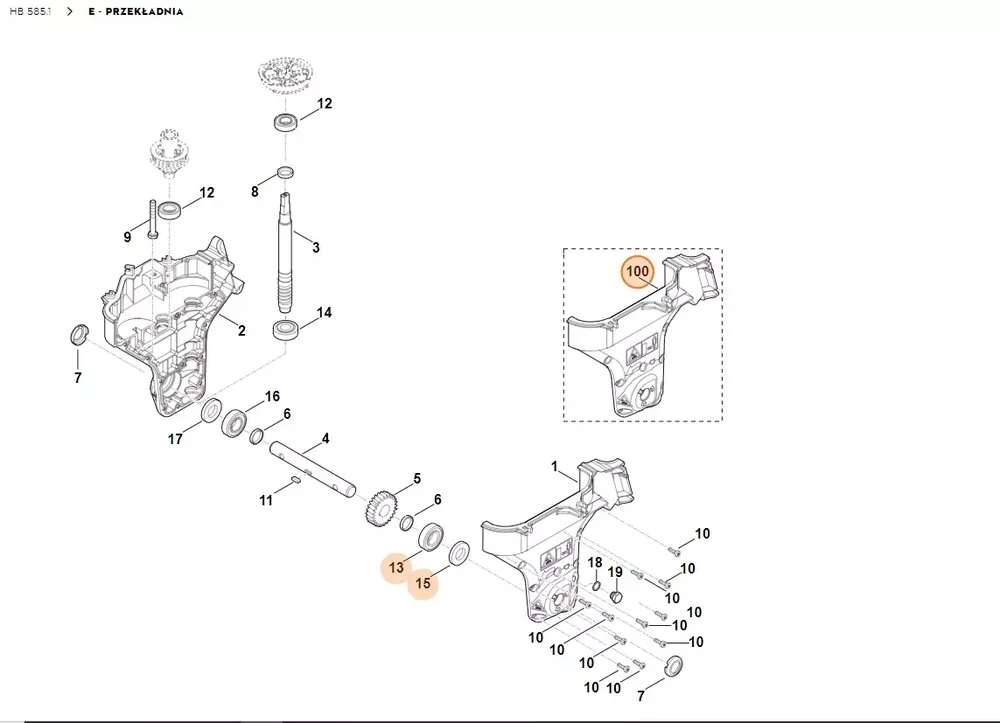 Taniej - STIHL Glebogryzarka MH445.0 Obudowa przekładni kompl., lewa 6241 640 0492